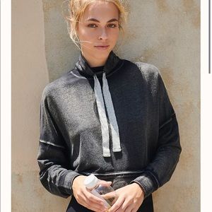 Free People Movement Lara Pullover in Washed Black